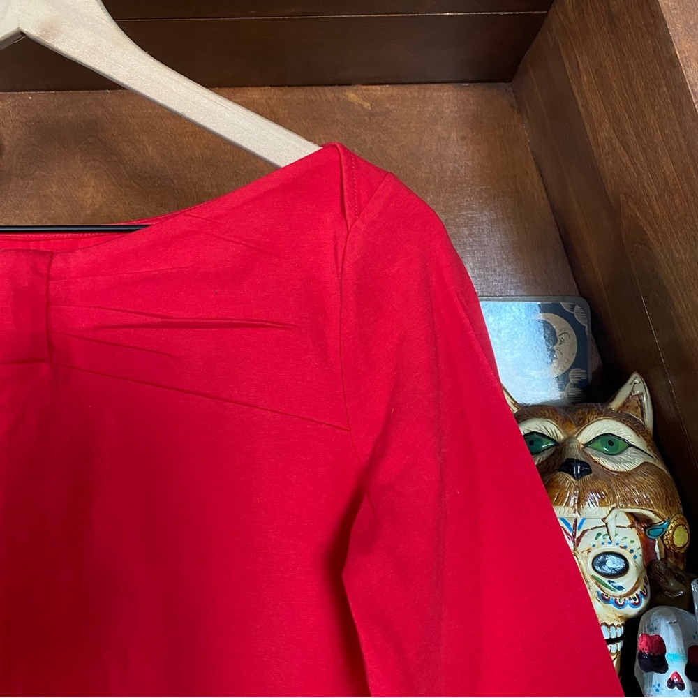 Kate Spade - Wheaton Boat Neck Bow Vibrant Red Top - Women’s Medium